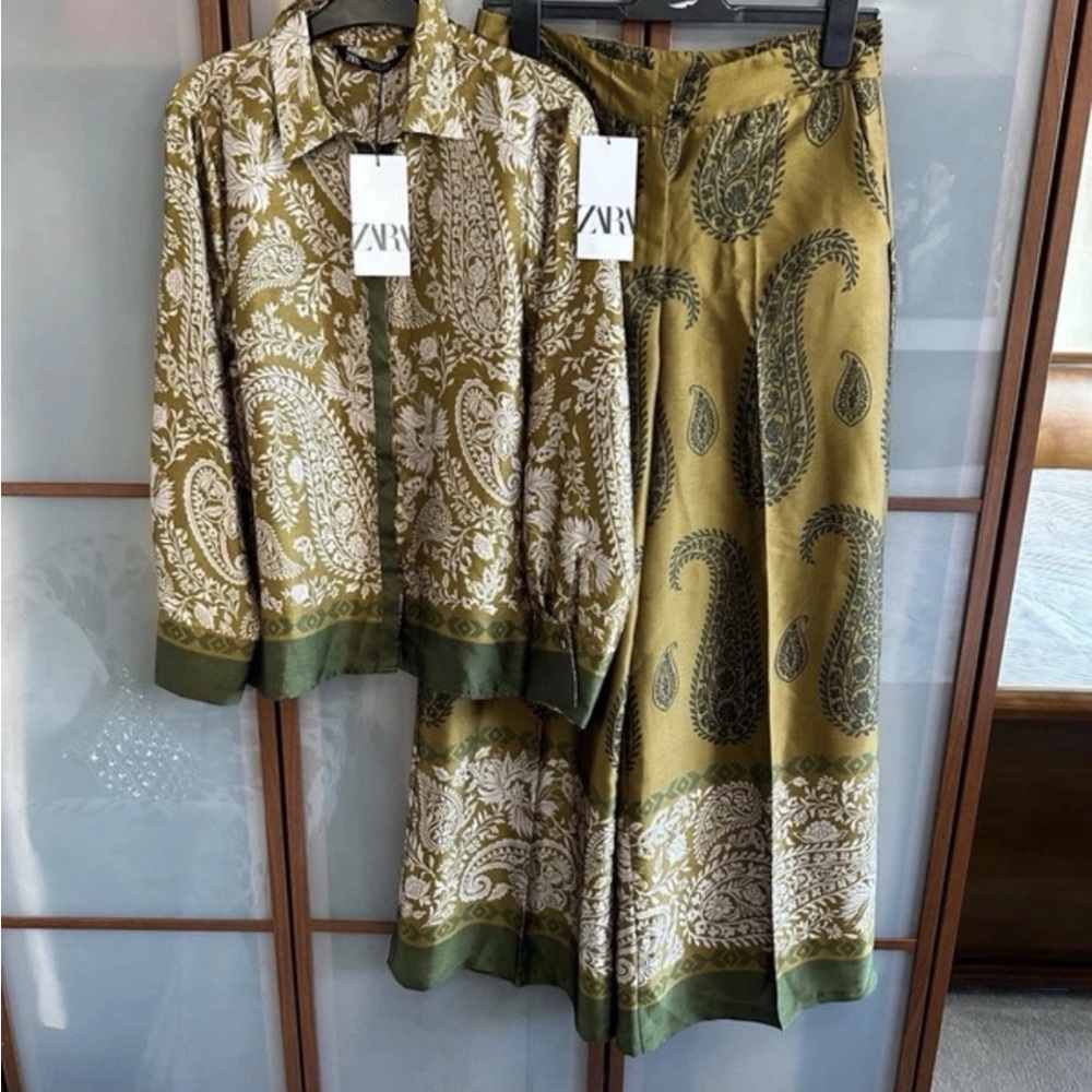 Zara Paisley Print Shirt and Pants Set